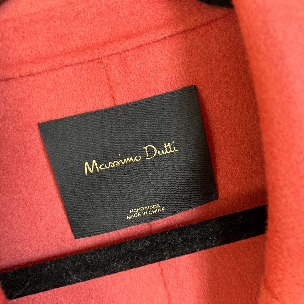 Massimo Dutti Chlotes Peach Wool Long Coat - Picture 7 of 15